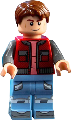 Marty McFly - Red Vest with Pockets, Dark Bluish Gray Arms