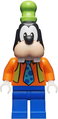 Goofy - Orange Shirt, Lime Vest, Tie with Blue Polka Dots