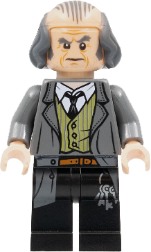 Argus Filch, Bald on Top, Dark Bluish Gray Jacket
