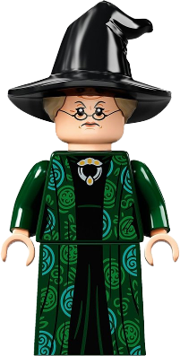 Professor Minerva McGonagall, Dark Green Robe and Cape, Hat with Hair