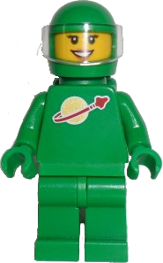 Classic Space - Green with Air Tanks and Motorcycle (Standard) Helmet with Visor (Yve)
