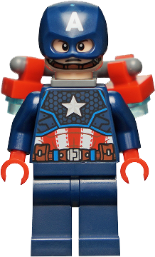 Captain America - Dark Blue Suit, Red Hands, Jet Pack