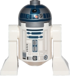 Astromech Droid, R2-D2, Flat Silver Head, Red Dots and Small Receptor