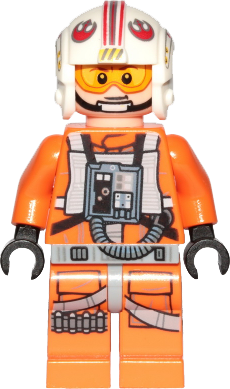 Luke Skywalker (Pilot, Printed Legs, Visor Up / Down, Askew Front Panel)